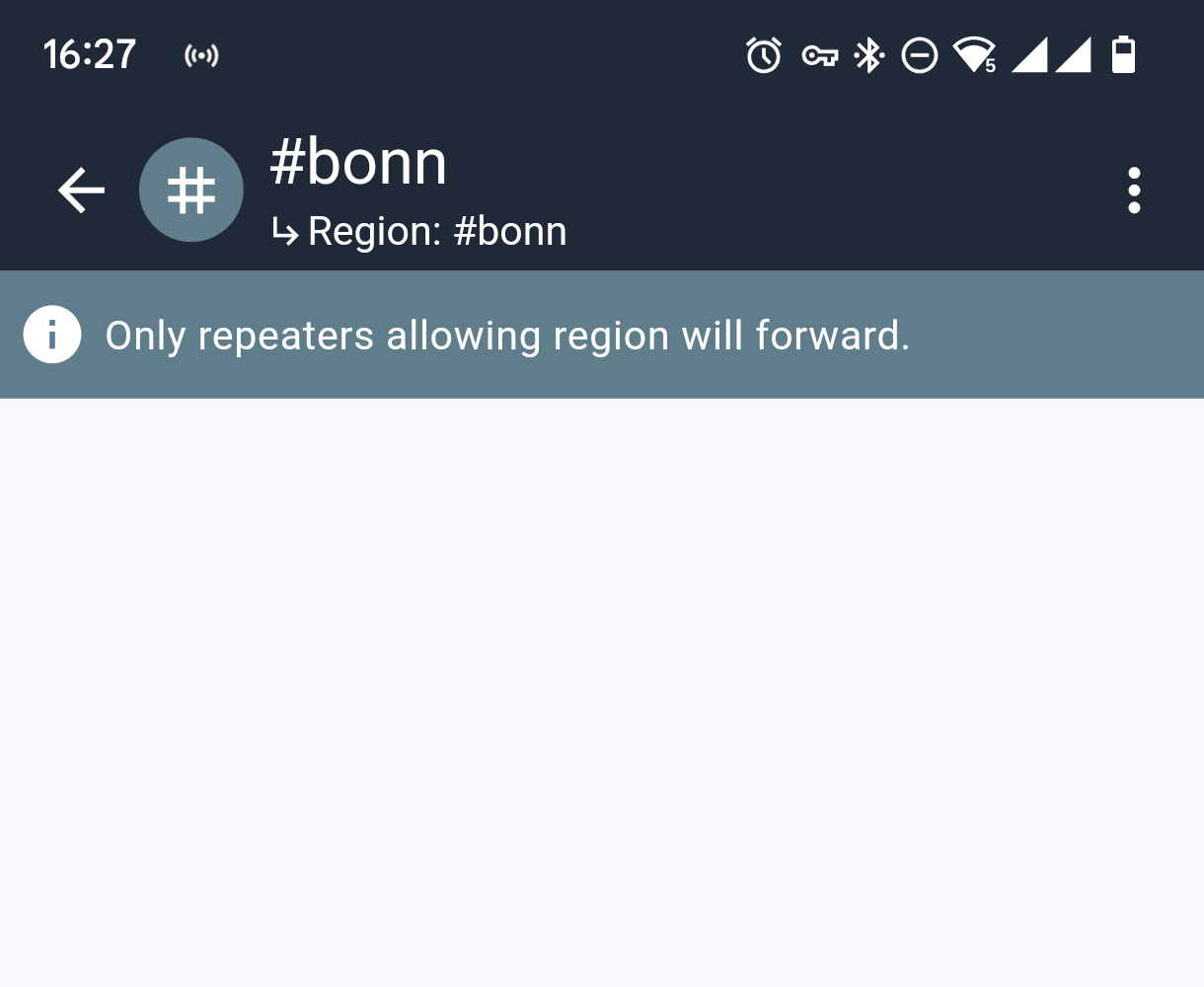 MeshCore App Kanal mit Scope